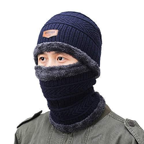 Unisex Woolen Cap Set Navy blue